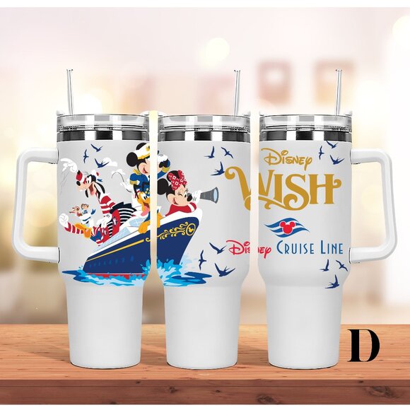 Disney Cruise 30oz/40oz Tumbler Cruise Dream.Fantasy.Magic.Wish.Wonder Mickey Fr - Picture 1 of 2